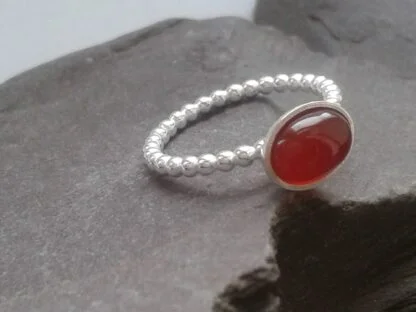 Skinny stacking rings - carnelian