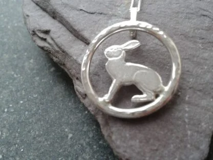 Handmade Silver Hare Pendant