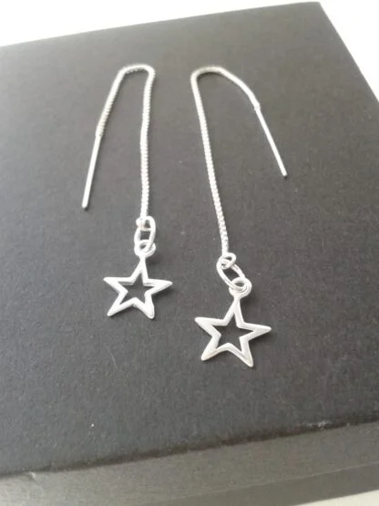 Silver star earrings