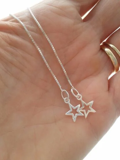 Silver star earrings