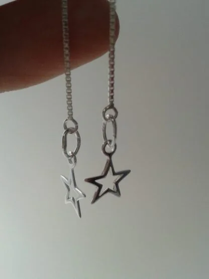 Silver star earrings