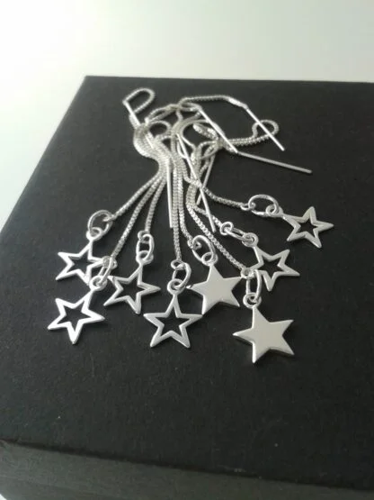 Silver star earrings