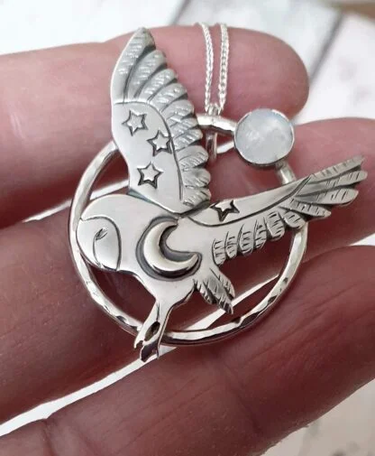 Ceridwen Silver Owl Pendant