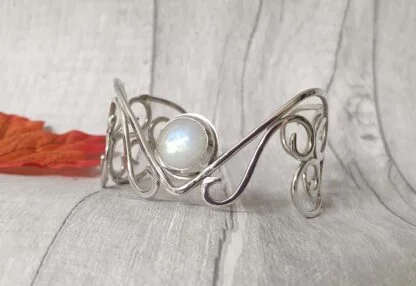 Moonstone filigree cuff