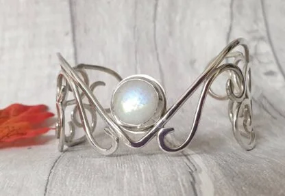 Moonstone filigree cuff